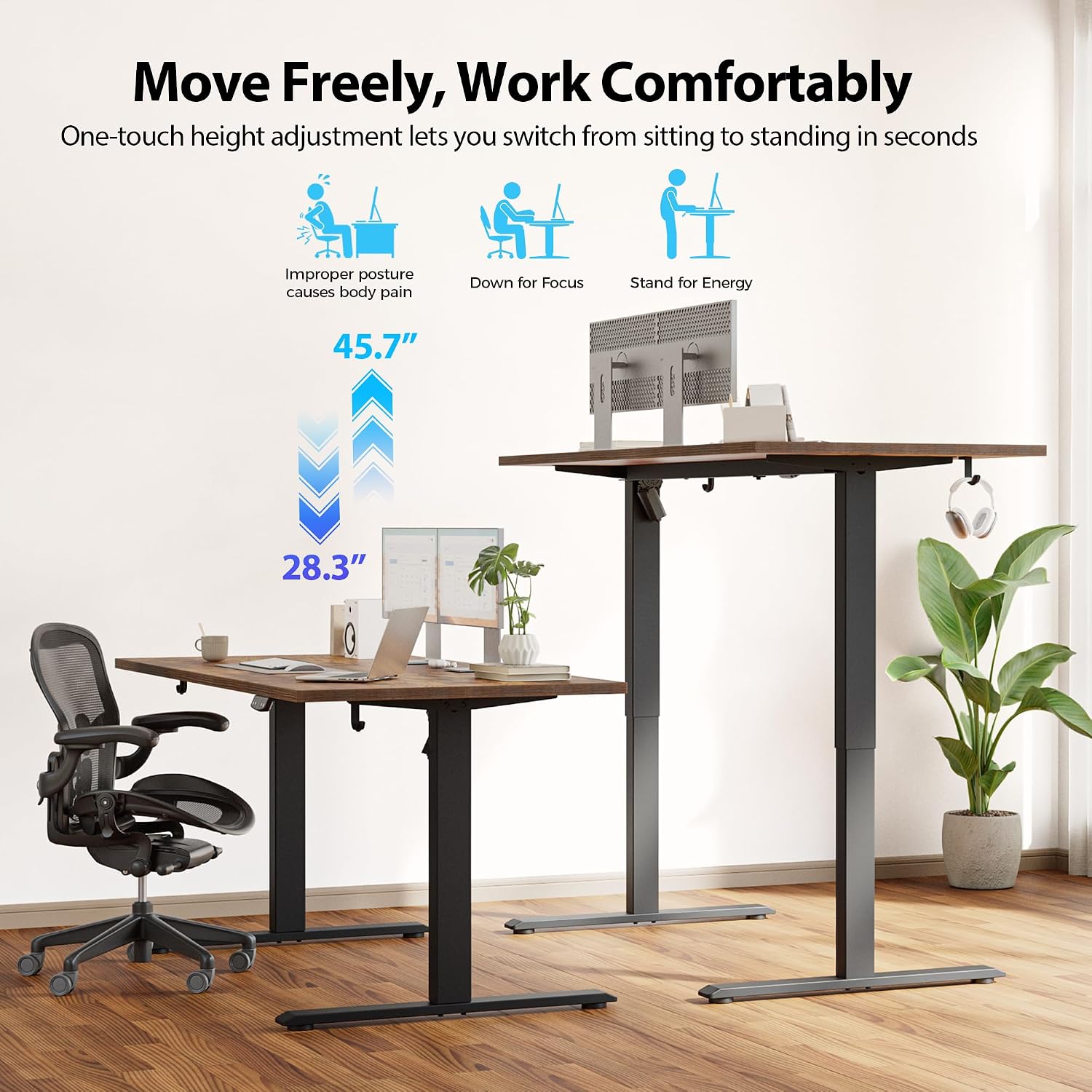 Elektrisch sta-bureau, 55 x 28 - Home Office Work Table recensie en prijs