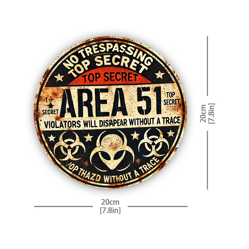 Vintage Area 51 metalen wandbo - Home Office Logo recensie en prijs