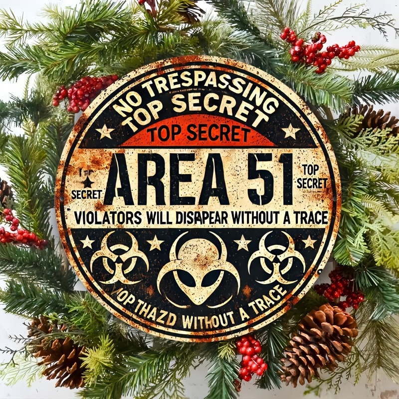 Vintage Area 51 metalen wandbo - Home Office Logo recensie en prijs